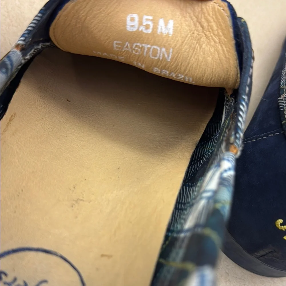 Jack Rogers Easton Blue Boat Shoes with Plaid Accents